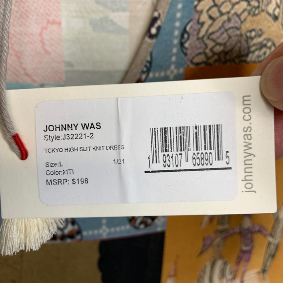 NWT Johnny Was Dress Tokyo High Slit Knit Midi Dress Sz Large - Picture 7 of 8